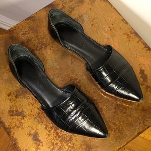 Jenni Kayne d’Orsay Croc Embossed Pointed Flats 7